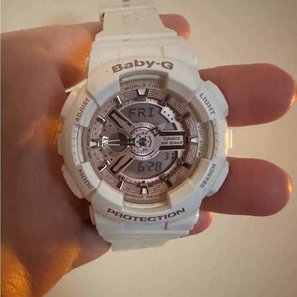 Casio G-Shock Baby-G Pink & White Women Wristwatch BA-110-7A1CR